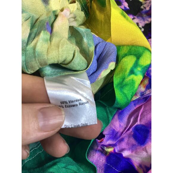 The Kit Abstract Art Print Shift Dress Viscose Ecovero Rayon Tunic Size L - Picture 4 of 5